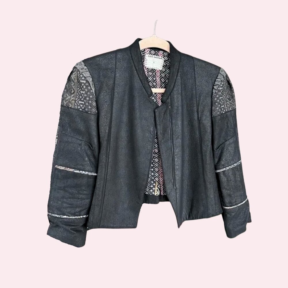 Vintage Gary Graham Leather Bolero Jacket